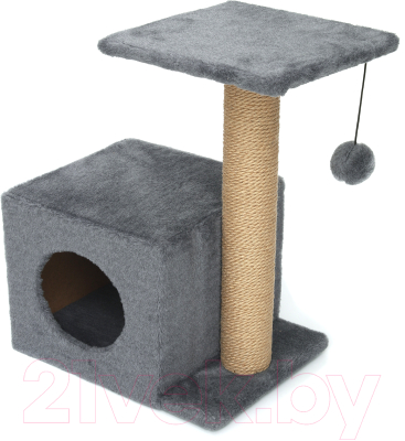 Комплекс для кошек Cat House С боковой полкой 0.58 (джут серый)
