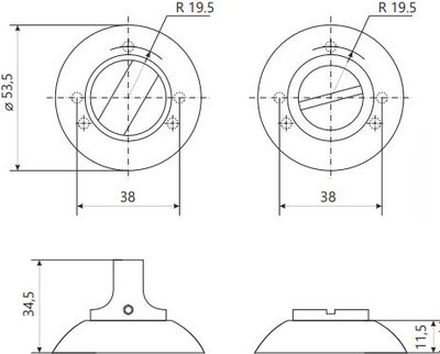 Фиксатор дверной защелки VELA WC-Round (хром)