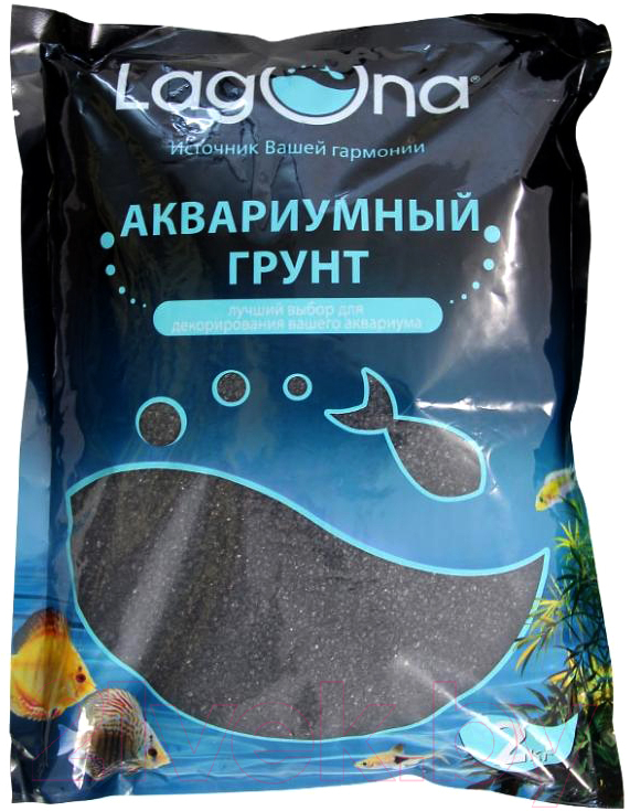 Грунт для аквариума Laguna Песок черный 20201A / 73954040 (2кг)