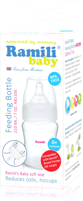 

Бутылочка для кормления Ramili, Прозрачный, Baby / AB2100