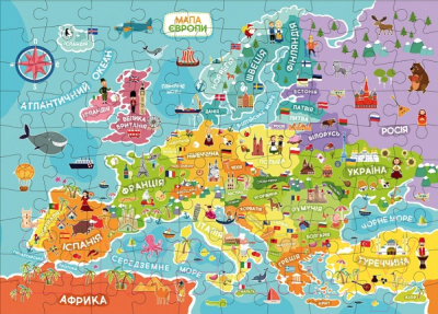 Пазл Dodo Карта Европы / 300124 (100эл)