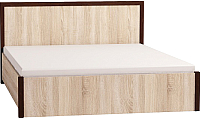Двуспальная кровать Глазов Bauhaus 2.2 с ПМ 160x200 (дуб сонома/орех шоколадный) - 