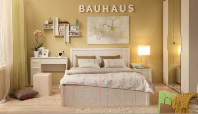Двуспальная кровать Глазов Bauhaus 2.2 с ПМ 160x200 (бодега светлый)
