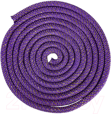 Скакалка для художественной гимнастики Amely RGJ-304 (3м, фиолетовый/золото/люрекс)