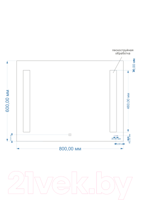 Зеркало Cersanit Led 020 80х60 / KN-LU-LED020-80-b-Os