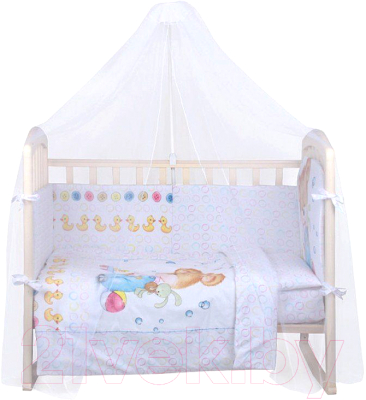 Комплект постельный для малышей Альма-Няня Мишка с уточкой 7 (бязь)