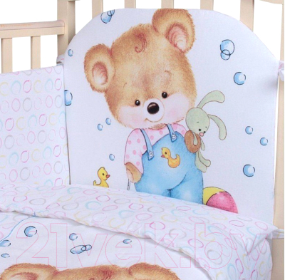 Комплект постельный для малышей Альма-Няня Мишка с уточкой 7 (бязь)