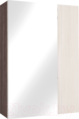 Шкаф навесной Астрид Мебель Бриз-8 с зеркалом / ЦРК.БРЗ.08 (анкор темный/анкор белый)