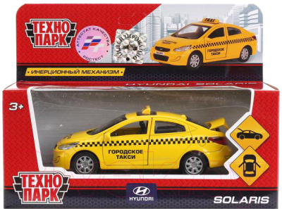 Автомобиль игрушечный Технопарк Hyundai Solaris Такси / SOLARIS-TAXI