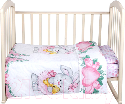 Комплект постельный для малышей Alis Зайка балерина 3 (поплин)