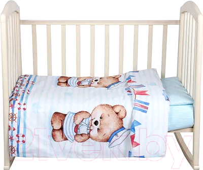 Комплект постельный для малышей Alis Мишка морячок 3 (поплин)