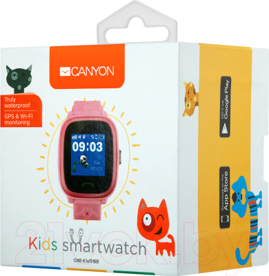 Умные часы детские Canyon CNE-KW51RR (розовый)