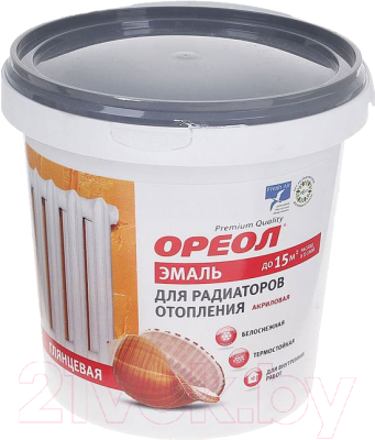 Эмаль Ореол Акриловая для радиаторов отопления (800г, белый глянцевый)