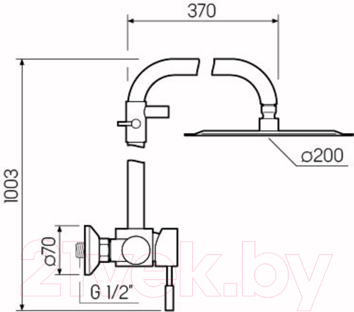 Душевая система РМС SUS124-003DK-3