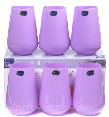 Набор стаканов Bohemia Crystal Sandra Purple 23013/D5124/380 (6шт)