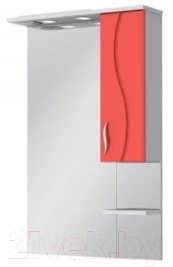 Шкаф с зеркалом для ванной Ювента Briz БШН32-75 (красный, правый)
