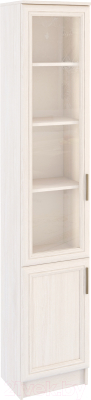 Шкаф-пенал с витриной Астрид Мебель Принцесса L-400 / ЦРК.ПРН.21 (анкор белый)