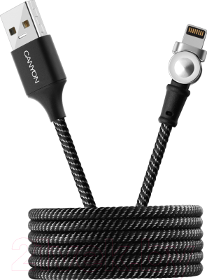 Кабель Canyon USB-Lightning / CNS-CFI8B (1м, черный)