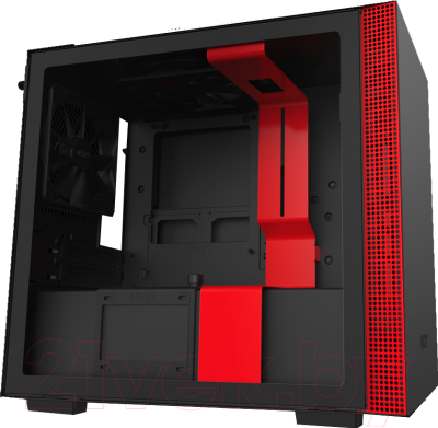 Корпус для компьютера NZXT H210 (CA-H210B-BR) (черный/красный)