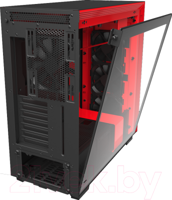 Корпус для компьютера NZXT H710 (CA-H710B-BR) (черный/красный)