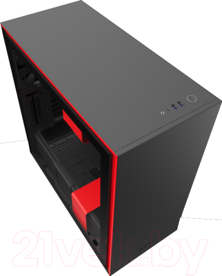 Корпус для компьютера NZXT H710 (CA-H710B-BR) (черный/красный)