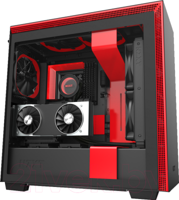 Корпус для компьютера NZXT H710i (CA-H710i-BR) (черный/красный)