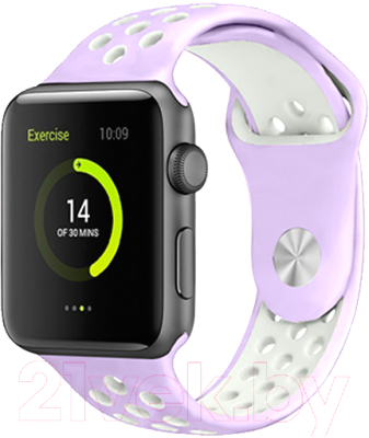 Ремешок для умных часов Miru 4040 Nike для Watch SJ-03 (силиконовый, светло-фиолетовый/белый)