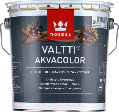 Лазурь для древесины Tikkurila Валтти Акваколор (2.7л, бесцветный)