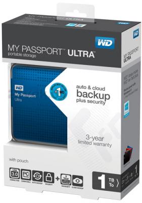 Внешний жесткий диск Western Digital My Passport Ultra 1TB Blue (WDBJNZ0010BBL) - в упаковке