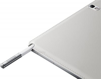 Планшет Samsung Galaxy Note 10.1 2014 Edition (32GB, 3G, White, SM-P6010ZWESER) - вид сзади со стилусом