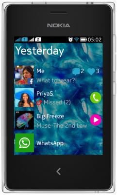Мобильный телефон Nokia Asha 502 Dual (белый) - общий вид