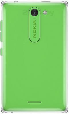 Мобильный телефон Nokia Asha 502 Dual (зеленый) - задняя панель