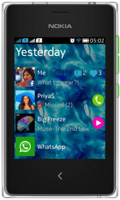 Мобильный телефон Nokia Asha 502 Dual (зеленый) - общий вид