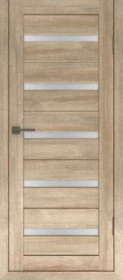 Дверь межкомнатная Лайт 7 60x200 (дуб мокко/стекло белый сатинат)