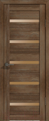 Дверь межкомнатная Лайт 7 60x200 (дуб трюфель/стекло бронза сатин)