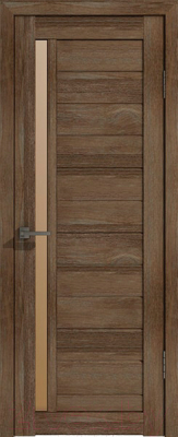 Дверь межкомнатная Лайт 9 60x200 (дуб трюфель/стекло бронза сатин)