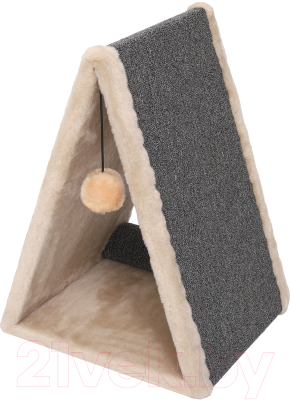 Домик-когтеточка Cat House Треугольная 0.55 (ковролин бежевый)