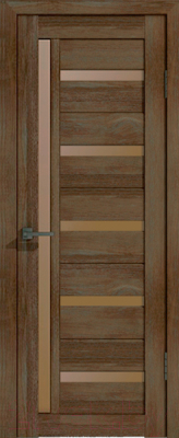 Дверь межкомнатная Лайт 18 70x200 (дуб трюфель/стекло бронза сатин)