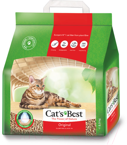 Наполнитель для туалета Cat's Best Original (5л/2.1кг)