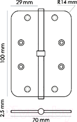 Петля дверная Morelli MSD-C 100x70x2.5 SN (левая)