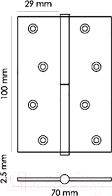 Петля дверная Morelli MSD 100x70x2.5 AB (левая)