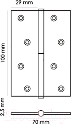 Петля дверная Morelli 100x70x2.5 SG (правая)