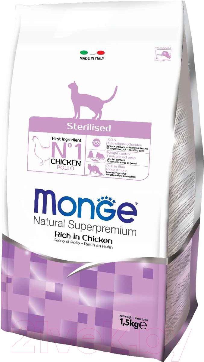 Сухой корм для кошек Monge Functional Line Sterilised Rich in Chicken