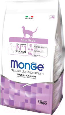 Сухой корм для кошек Monge Functional Line Sterilised Rich in Chicken (1.5кг)