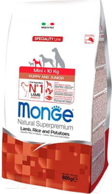 Сухой корм для собак Monge Speciality Mini Puppy&Junior Lamb&Rice (800г)