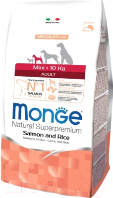 Сухой корм для собак Monge Speciality Mini Adult Salmon&Rice (0.8кг)