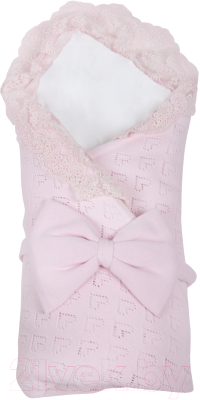Набор на выписку Mam Baby Сердечки 4 с вязанным одеялом 90x90 (бязь, розовый)