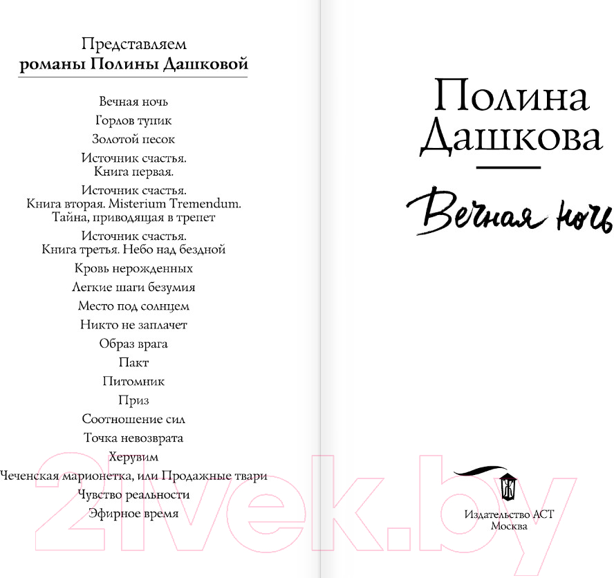 Художественная книга АСТ Вечная ночь (Дашкова П.) — фото 3
