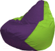 Бескаркасное кресло Flagman Груша Медиум Г1.1-31 (фиолетовый/салатовый) - 
