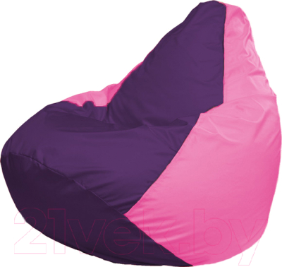 Бескаркасное кресло Flagman Груша Медиум Г1.1-32 (фиолетовый/розовый)